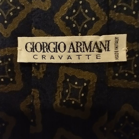 Vintage Giorgio Armani Cravatte Tie Geometric Pattern in Italy - Picture 4 of 4